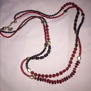 Long double strand necklace